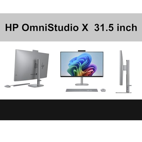 Image of HP OmniStudio X AI PC All-in-One 31.5 inch IPS 4K UHD Display (Intel Ultra 7-256V, 16GB LPDDR5X, 2TB PCIe SSD, Intel Arc 140V, WiFi 6E, Webcam, Bluetooth 5.4, Win 11 Home) w /DKZ USB Port Expander
