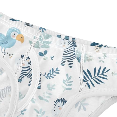 Wusikd Zebras Boys' Underwear Cotton Parrots Boys Briefs Soft Toddler Underwear 2T4
