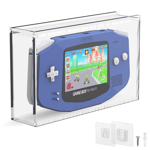 Image of Clear Acrylic Display Case for Gameboy Advance GBA Console | Wall Mount Dust Protector Box, Transparent for Game Boy Advance Console, Sturdy Acrylic, Case Only