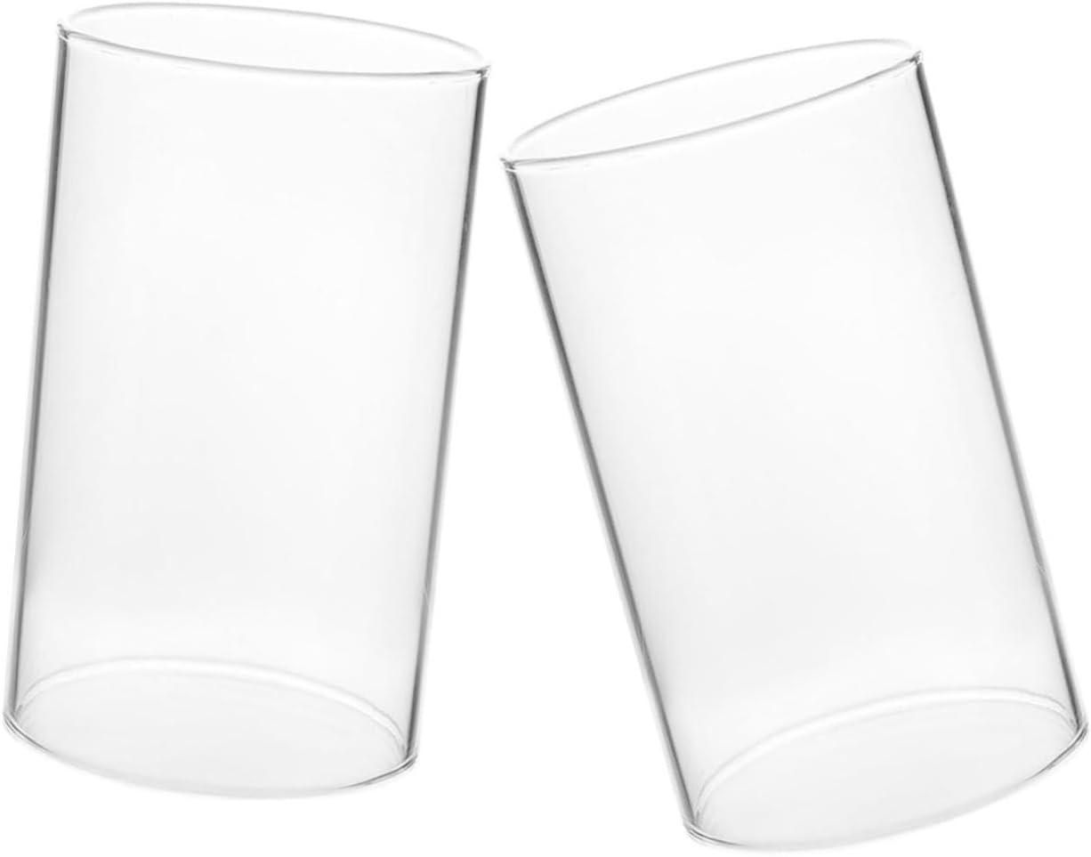 IMIKEYA 2pcs Glass Candle Holders Open Ended Shades for Windproof Protection for Home Decor DIY Projects Pillar Candle Holders