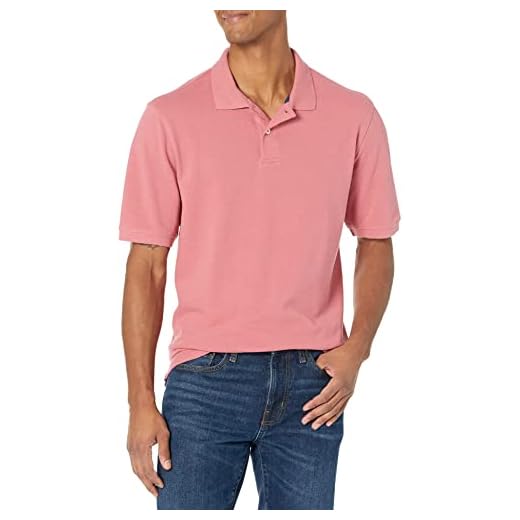 Amazon Essentials Men's Regular-Fit Cotton Pique Polo Shirt (Available in Big & Tall), Washed Red, X-Large