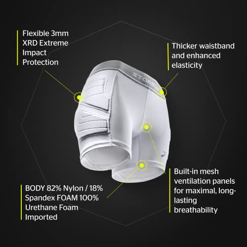 Storelli BodyShield Damen -Aufprallschutz-gepolsterte Shorts 1.0 | Wattierte Fußball-gepolsterte Kompressionshose | Verbesserter Schutz des Unterkörpers |
