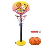 wqibq Canasta de baloncesto para niños pequeños, juguetes deportivos para garaje, altura ajustable, juguetes de canasta de baloncesto, sótano, sala de estar, sala de juegos, guardería
