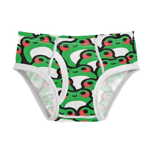 visesunny Boys Cotton Underwear Green Seamless Frog Printed Toddler Soft Training Briefs Size 2T-8Y for Kids