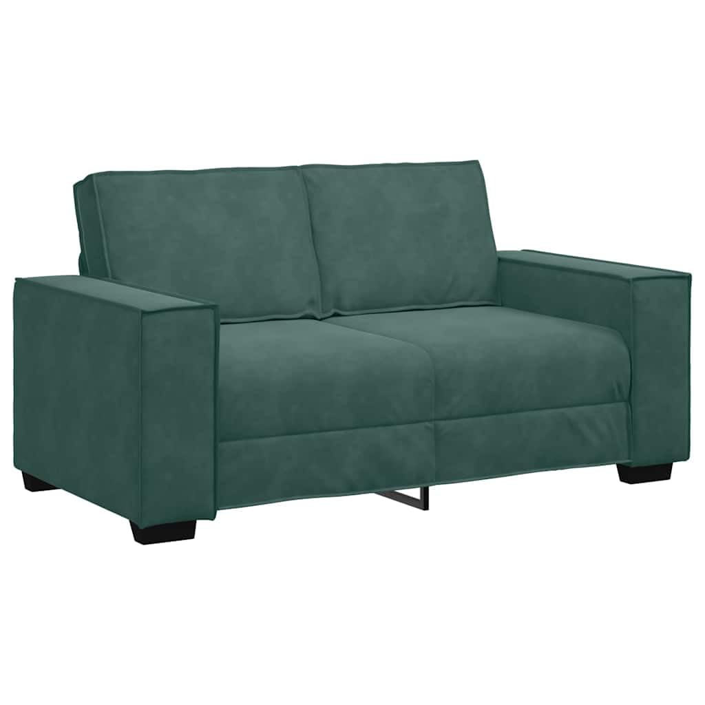 Canapé 2 Places, Causeuse de Salon Fauteuil Sofa 2 Places Vert foncé 160 x 78 x 84 cm Velours