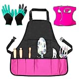 Eeauld 3 Piece Garden Tool Set,with Garden Apron,gardening knee pads Claw Gardening Gloves for Plant