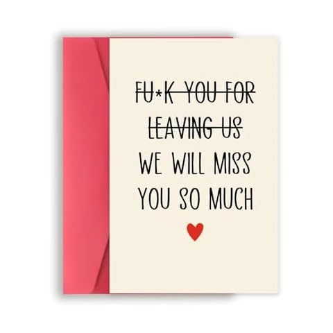 Missonemi Funny Retirement Card for Men, Coarse Coworker Leaving Card for Colleagues, Farewell Gifts for Boss, Humorous New Job Card for Friends - Leaving Us We Will Miss You So Much Cover