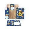 Lot de 12 cartes d’invitation pour 6ème anniversaire d’enfant – 12 enveloppes – 12 sachets – Naturel