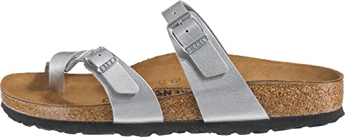 Image of Birkenstock Women's, Mayari Sandal - Narrow Width, Silver, 5-5.5 Narrow