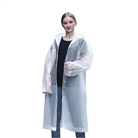 Capa de Chuva em EVA Unissex Com Capuz Ajustável Cobre Toda a Cabeça Tamanho Longo Adulto Feminino e Masculino