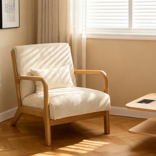 SYESWAY Mid Century Modern Accent Chairs, Upholstered Corduroy Fabric Lounge