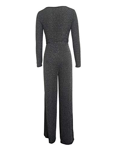 Womens Jumpsuits Elegant Plus Size Sexy Long Sleeve Party Clubwear Casual Rompers For Womens Glitter Sparkly Dressy Pants Silver Xl #TOP5