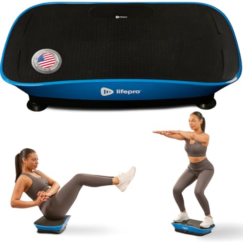 Lifepro Shake Plate Vibration Platform Exercise Machine for Lymphatic Drainage - Auto-Start Oscillation Vibrating Plate for Muscle Toning & Flexibility - with Bluetooth Speaker, Remote & Yoga Band