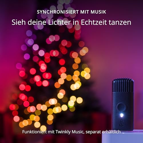 Twinkly Strings HD 700 Smart RGB+W LEDs, 38,5 Meter, Grüne Leitung, Weihnachtsbeleuchtung für Innen- und Außenbereich