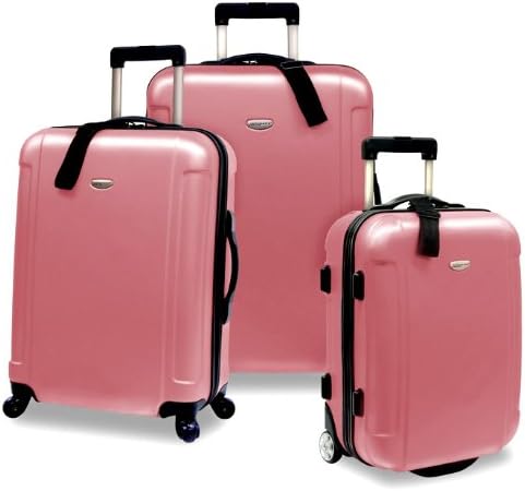 Traveler's Choice Freedom Lightweight Hardshell Rolling Luggage Set, Dusty Rose, 3-Piece