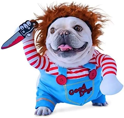Disfraz de muñeca de Deadly Pet para perro, divertido disfraz de Halloween para Navidad, disfraz divertido para perros pequeños, medianos y grandes