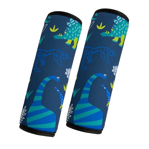 Image of 2 Pack VegaPunkLab Seat Straps Shoulder Pads for Kids - Seat Belt Cover Pad, Perfect for Car Booster Seats, Strollers, High Chair, Backpacks, and More, Dinosaur