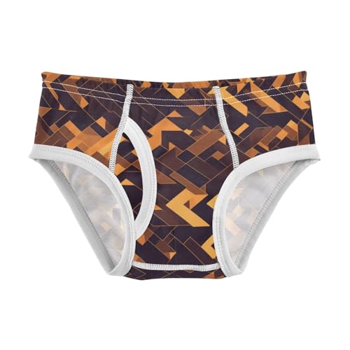 KLL Brown Houndstooth Gold Toddler Boys Comfort Training Underwear Cute Undies