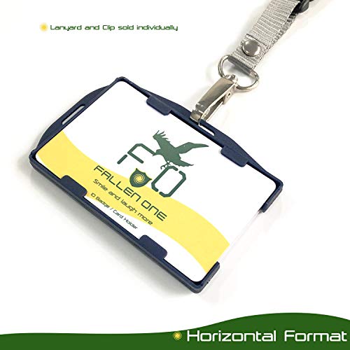 Fallen One 2 Pack Navy Blue Premium Hard Rigid Plastic 2 Sided Id Badge Holder Horizontal Or Veritcal Hold 2 Cards #TOP4
