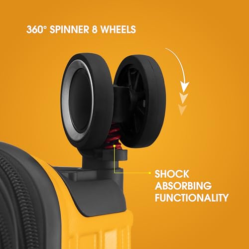 Image of Maleta Nova Check-in Medium | 65 cms, 8 Spinner Wheels | Hardside,Premium Material |TSA Lock, Medium Size Trolley Bags for Luggage| Travel Bag | Suitcase for Travel (Yellow, Check-in Medium)