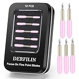 DERFILIN 10PCS Premium Fine Point Blades for Cricut Machines, 45 Degree Standard Cutting Blades Work