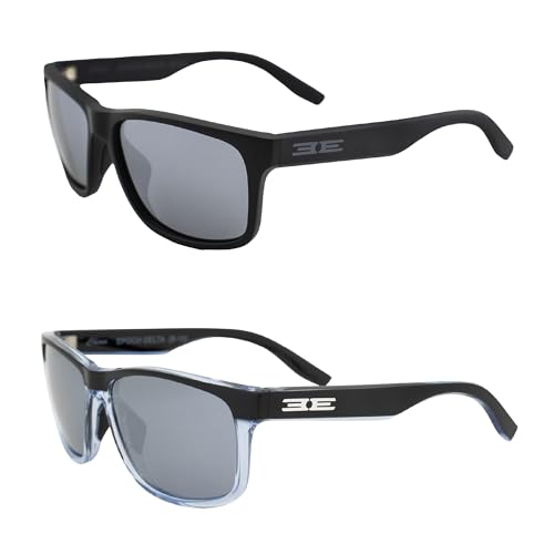 Image of Epoch Eyewear Delta Golf Sport Riding Sunglasses 2 Pair Black Frame w /Smoke Polarized Lens & Blue /Black Frame w /Smoke Lens