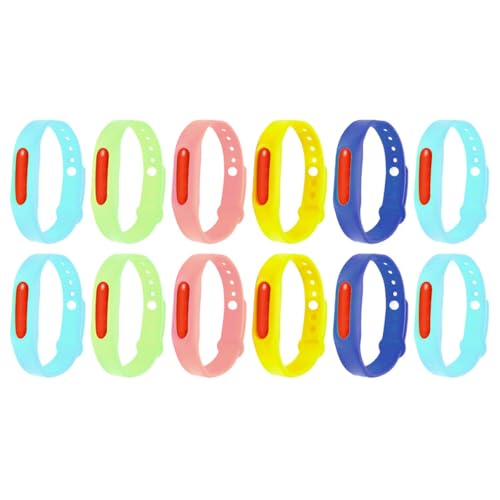 Sarini 12er-Pack Silikonarmbänder, Armbänder mit ätherischen Ölen für Outdoor-Camping, Wandern, Dschungelreisen, 480 Stunden Schutz, mehrfarbig Sarini 12er-Pack Silikonarmbänder, Armbänder mit ätherischen Ölen für Outdoor-Camping, Wandern, Dschungelreisen, 480 Stunden Schutz, mehrfarbig