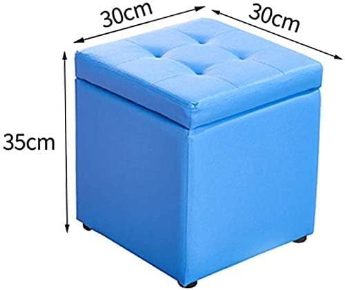 Pouf cube blanc haut de gamme avec coffre de rangement à charnière - 2