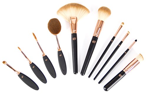Rio Beauty Artist's Professional - Brochas de maquillaje faciales (Negro, Mujeres, 10 pieza(s))