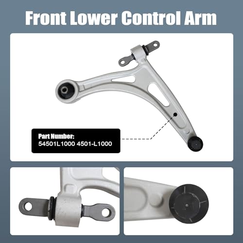 XQSMWF Right Front Lower Control Arm 54501L1000 Compatible with Hyundai Sonata 1.6L 2.0L 2.5L Fit for Kia K5 1.6L 2.5L 2020 2021 2022 Passenger Side Control Arm with Ball Joints Silver 54501-L1000 by XQSMWF - Image 6