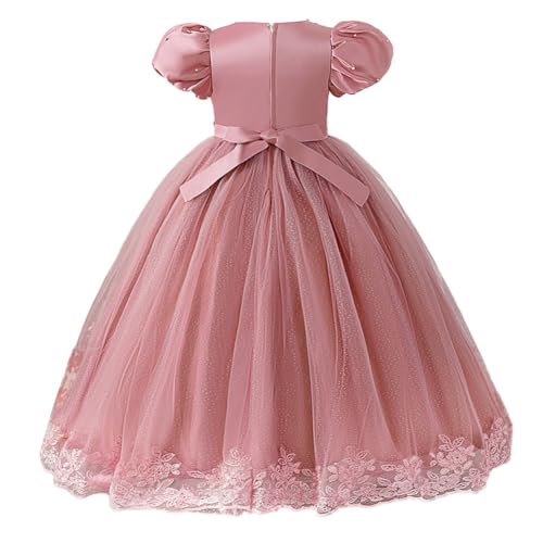 HIHCBF Girl's Pageant Birthday Party Princess Dress Vintage Floral Embroidery Lace Tulle Maxi Wedding Evening Dance Prom2