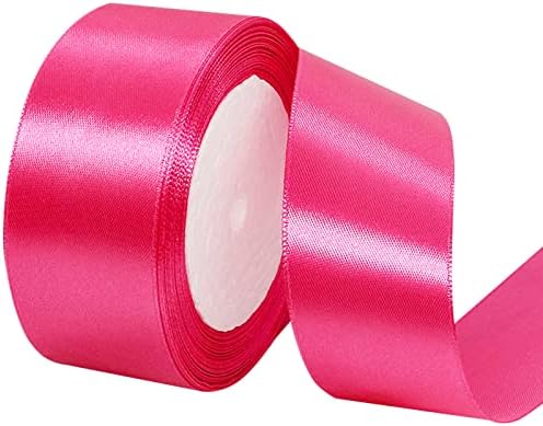 Red Satin Ribbon 10mm, 22M Solid Colors Fabric Red Ribbon for Crafting, Gift Wrapping, Balloons, DIY Sewing Project, Hair Bows, Xmas, Valentine, Presents Bouquets Floral Wedding & Cake Decoration