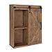 Kate and Laurel Cates Wood Wall Storage Cabinet with Sliding Barn Door; 22 x 9 x 28; Rustic Brown; Decorative Farmhouse Over the Toilet Cabinet with Three Shelves for Bathroom or Kitchen Storage