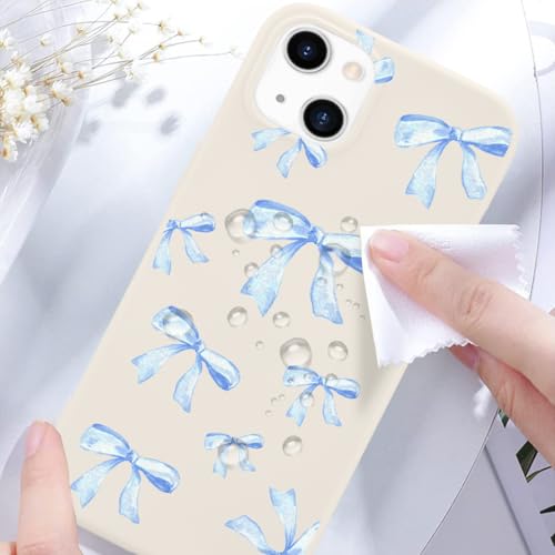 Coque iPhone 15 Pro Max nœud bleu silicone - Style girly chic - 4