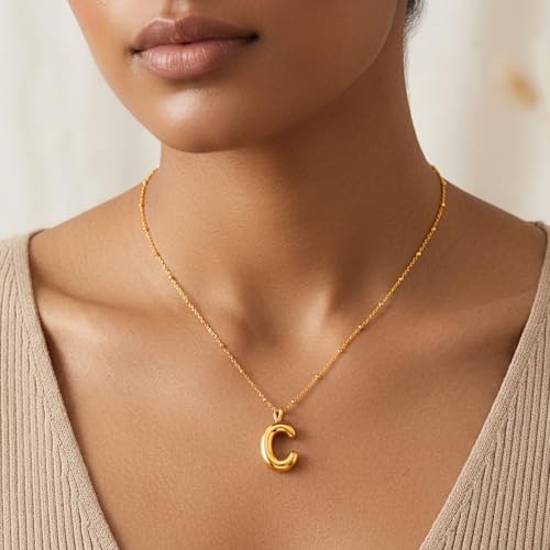 Image of Rubans Demi Fine Stainless Steel Alphabet Pendant CZ Gift for Women & Girls