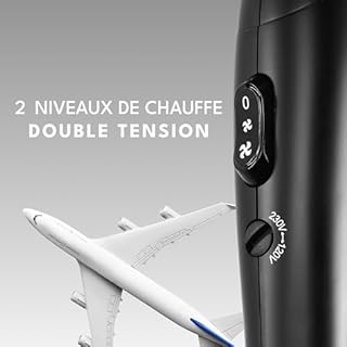 LEBENLANG Seche cheveux voyage pliable petit - 1000W & Double tension & Sac de voyage avec buse de coiffage inclus I Sèche cheveux ionique Hair dryer I Mini sechoir cheveux Séche cheveux leger