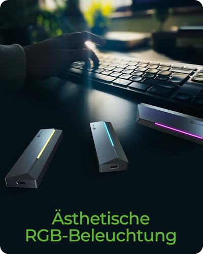 Carcasa Externa ICY BOX para SSD M.2 NVMe/SATA con Luz RGB miniatura 2