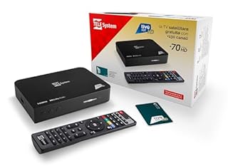 TELE System Decoder Satellitare TS9019HEVC, Smartcard tivùsat Classic (Merlin) Inclusa, Oltre 70 Canali HD Gratuiti, Aggiornamento Automatico Canali