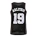 Bricklayers Aaliyah Basketball Jersey 19 Rock N Jock Shirts Sleeveless Hip Hop Tops S-XXXL (Black,Small,Small)