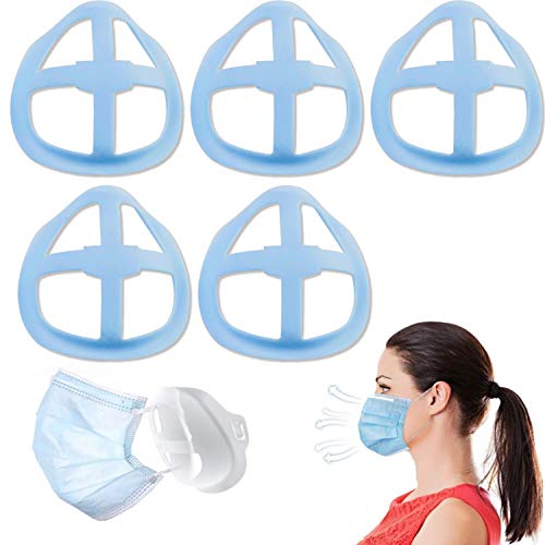 LMNOOP 3D Face Mask Bracket :Protect Lipstick Lip,Face Inner Support Frame for Protect Nose and Mouth for Smooth Breathing to prevent glasses fog up -Safe,Washable,Reusable 5pcs