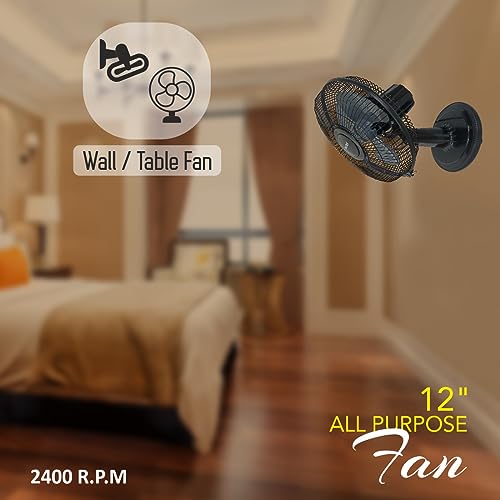 Image of BALTRA Savy Wall and table fan Multi Purpose Fan12inch (304.8mm), black (BF-149)