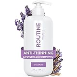Routine Wellness Anti-Thinning Shampoo for Thinning Hair - Biotin DHT Blocker Women & Men - Color Safe Shampoo for Hair Loss & Healthy Hair - Lavender & Cedar - 14oz