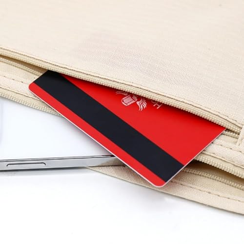 Image of Secure Travel Money Belt, Anti-Theft Passport Holder Travel Wallet for Men Women, adjustable Elastic Concealed Money Belt for Women Men Running Dog Walking (Khaki)