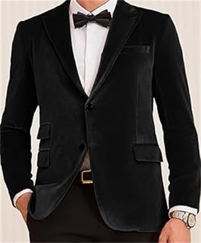 Yarizm Velvet Blazer for Men's Wedding Jacket for Dinner Party Prom Tuxedo Jackets Slim Fit Two Button Suit Blazer2