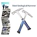 awagas 2 Pack Rock Pick Hammer, 30 oz Steel Hammer, Flat and Pointed Head with Non-skid Handle for Camping, Mining, Geology
