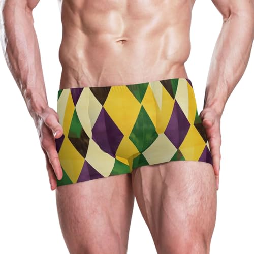 Mardi Gras Inspired Yellow Mens Swim Trunks Swimwear Bathing Suit Swim Brief Square Leg Board Short S-3XL 202b87952