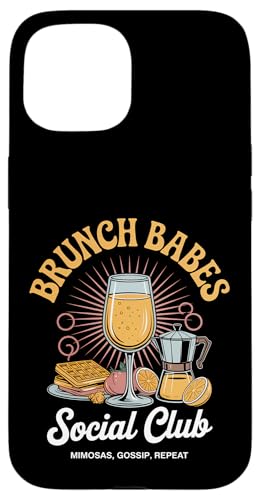 Brunch Babes Club Social Kawaii Mejores Amigas Mimosas Carcasa para iPhone 15