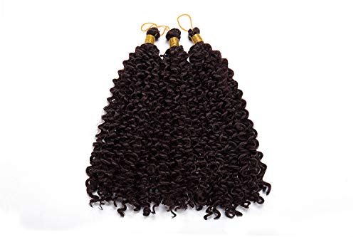 3 Paquetes 35cm Braids Extensión de Cabello Trenzado de Pelo Ondulado de Agua Ombre Peluca Rizado Pedazo de cabello Marrón medio
