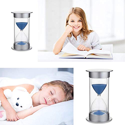 Hourglass Sand Timer 5/10/15/30/45/60 Minutes Sand Glass Timer For Romantic Mantel Office Desk Book Shelf Curio Cabinet Christmas Birthday Gift Kids Games Classroom Kitchen Home Dec (60 Min, Blue) #TOP3