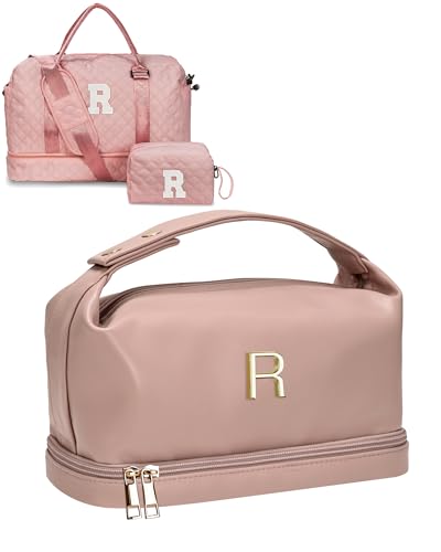 Personalized Cosmetic Bag + Personalized Travel Duffel Bag, Gift for Her